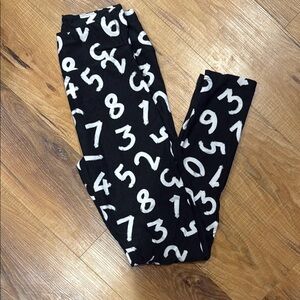 Kids Black Number Print Leggings
